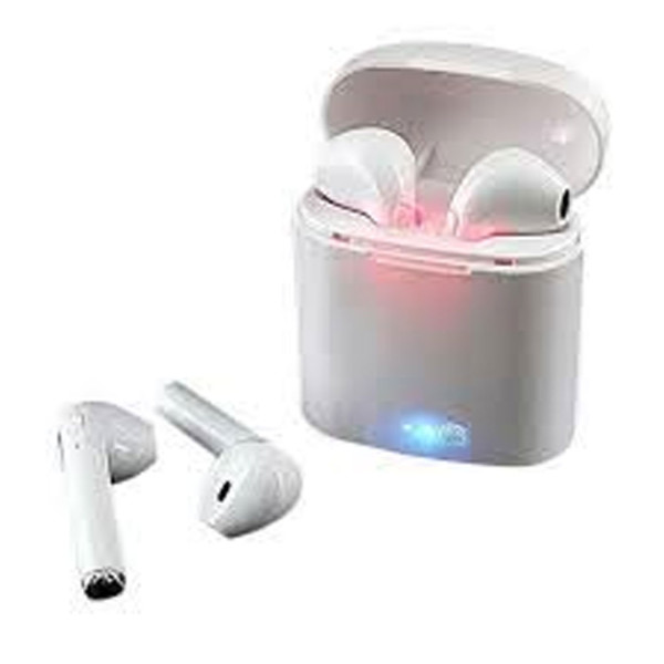 I7S Double Dual Mini Wireless 4.1 Bluetooth Earphone With Power Case - White