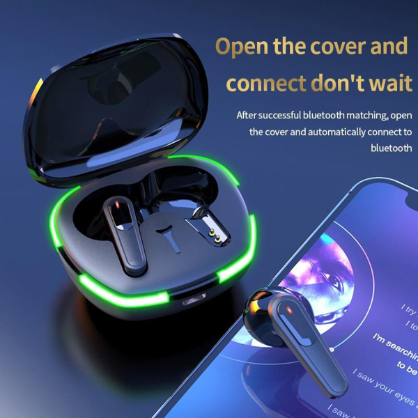 badgeTWS Wilreless Bluetooth 5.1 Mini Earbuds Stereo Sound PRO60 Headphones Sport Handfree Bluetooth Earphone Game Headset with Charging Case for Smartphone