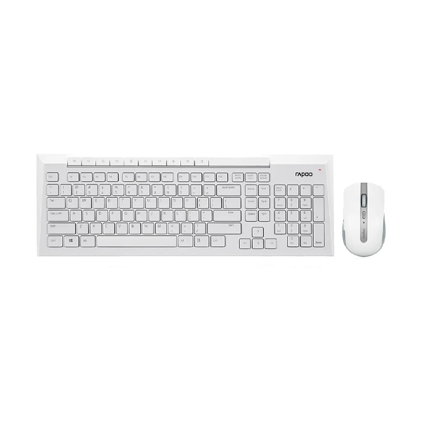 Rapoo White Wireless Keyboard and Mouse Combo