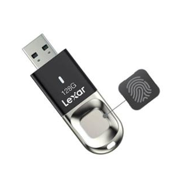 Lexar 128GB JumpDrive Fingerprint F35 USB 3.0 Black Pen Drive