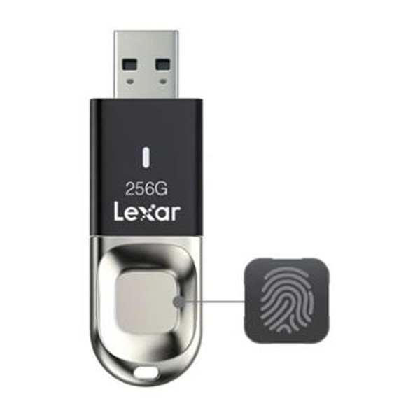 Lexar 256GB JumpDrive Fingerprint F35 USB 3.0 Black Pen Drive