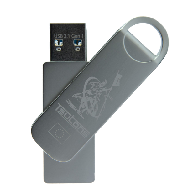 Teutons Metallic Knight Flash Drive USB 3.1 Gen-1 - 16 GB (Silver)