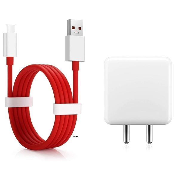 One.plus 36 watt product 3 3T 5 5T 6 6t 7 7T 7pro with Type-C Cable - White and Red