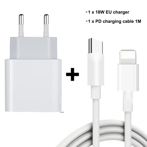 Apple 20W Pd Usb Type C Charger Adapter For Iphone 12 Pro Max Mini 12Pro 11 Pro Xr X Xs X Max 8 Plus Fast Charging Usb-C A Lightning Cable - Fast Charger