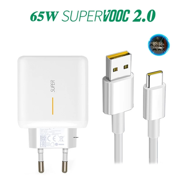 Oppo 65W Supervooc 2.0 Fast Charger For Oppo Find X2 Pro Reno 5 5G 3 4 Pro Ace 2 X20 X2 Realme X50 Pro... - Charger