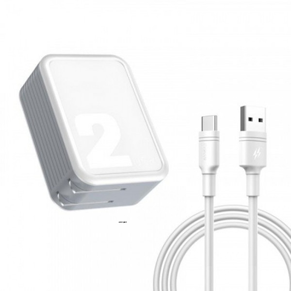 BASEUS TZCAYJ-02 BRAND TRAVEL CHARGER 2.1A ADAPTOR WITH CABLE
